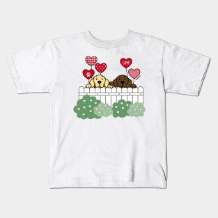 Two Labradors Watching Heart Balloons YC Kids T-Shirt